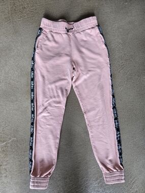 Hollister Pink Jogger Pants with Black Logo Side Tape